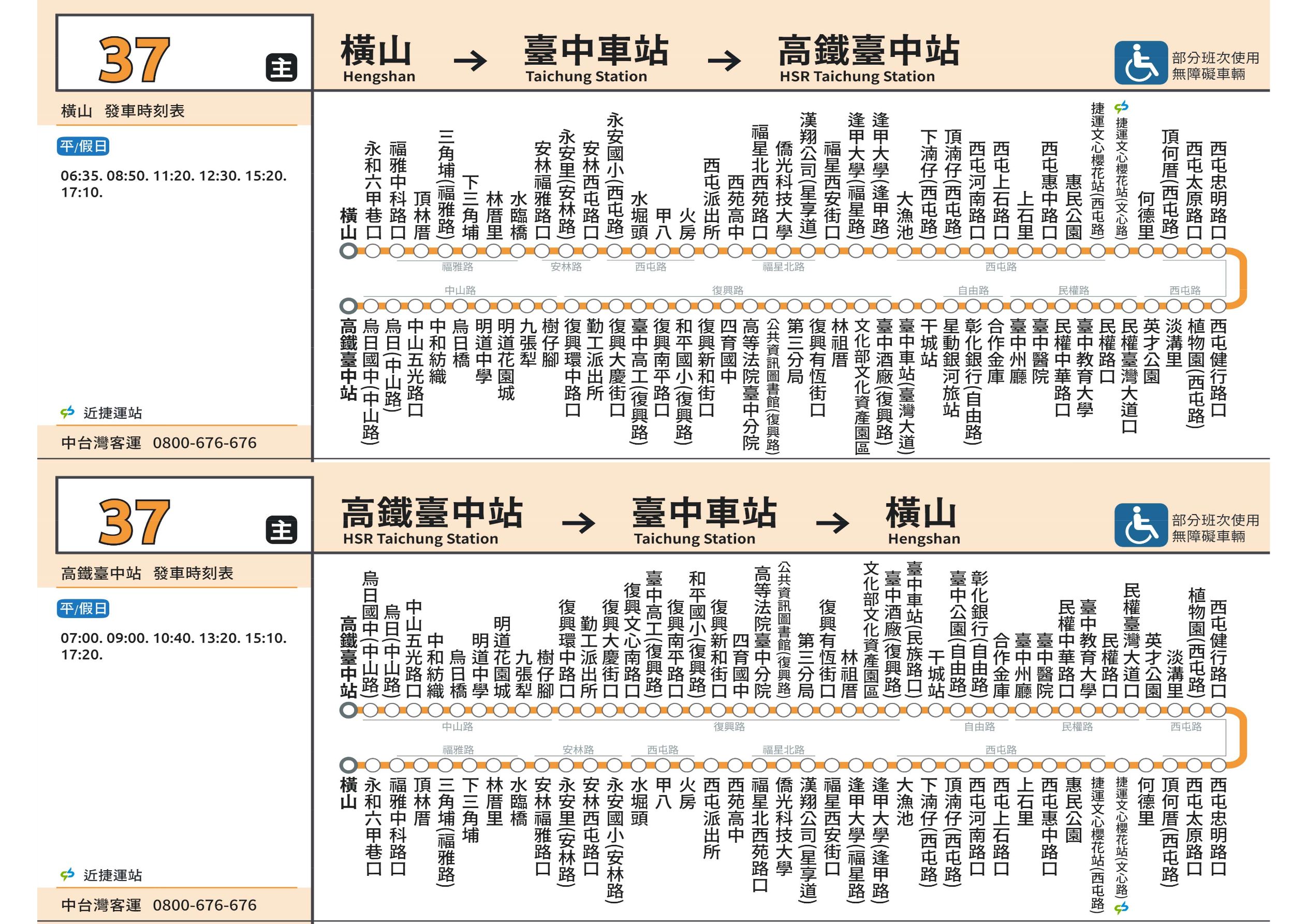 37公車路線圖-台中公車