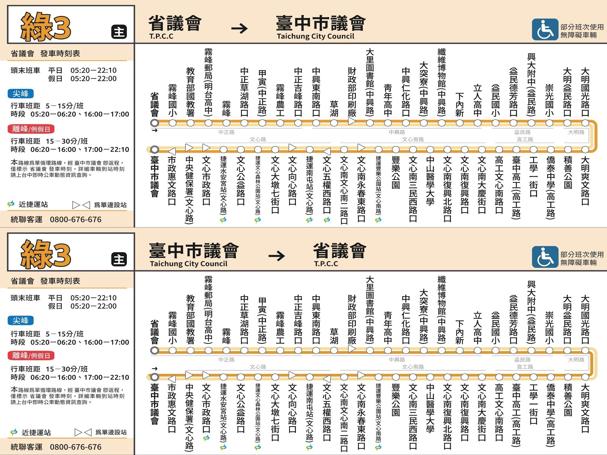 G3Bus Route Map-台中 Bus