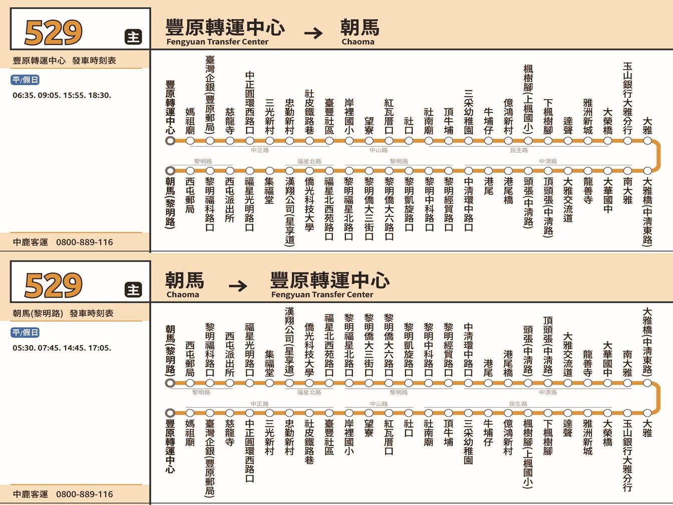 529公車路線圖-台中公車