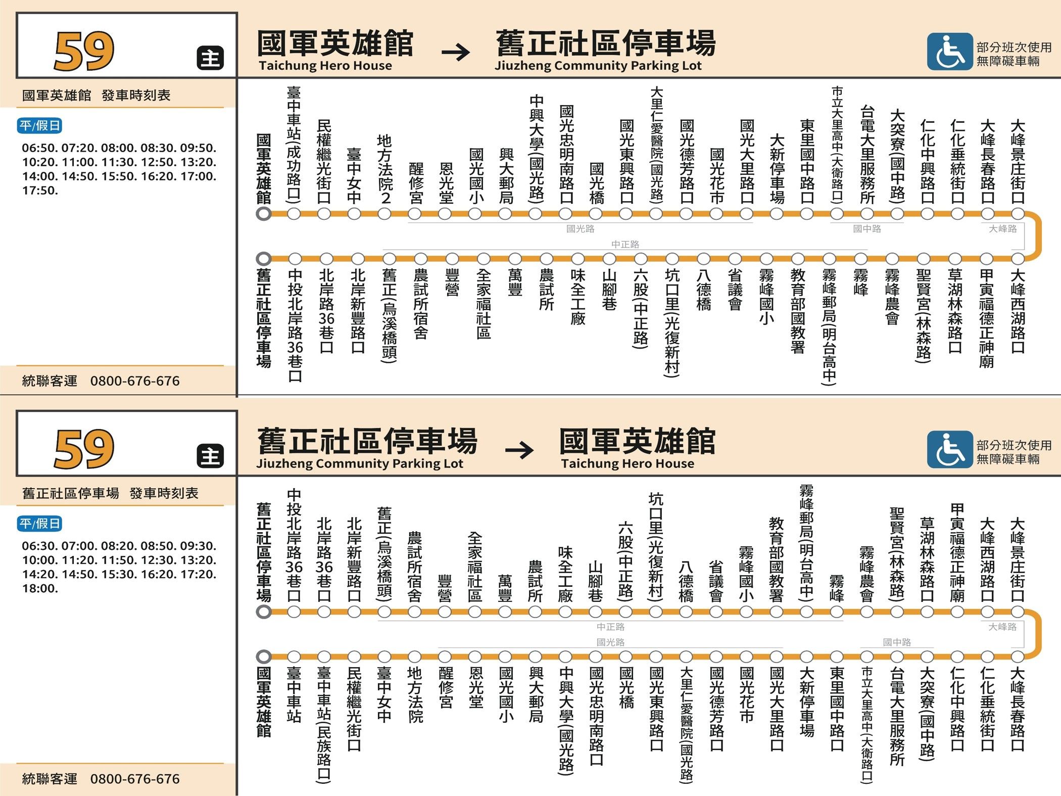 59公車路線圖-台中公車