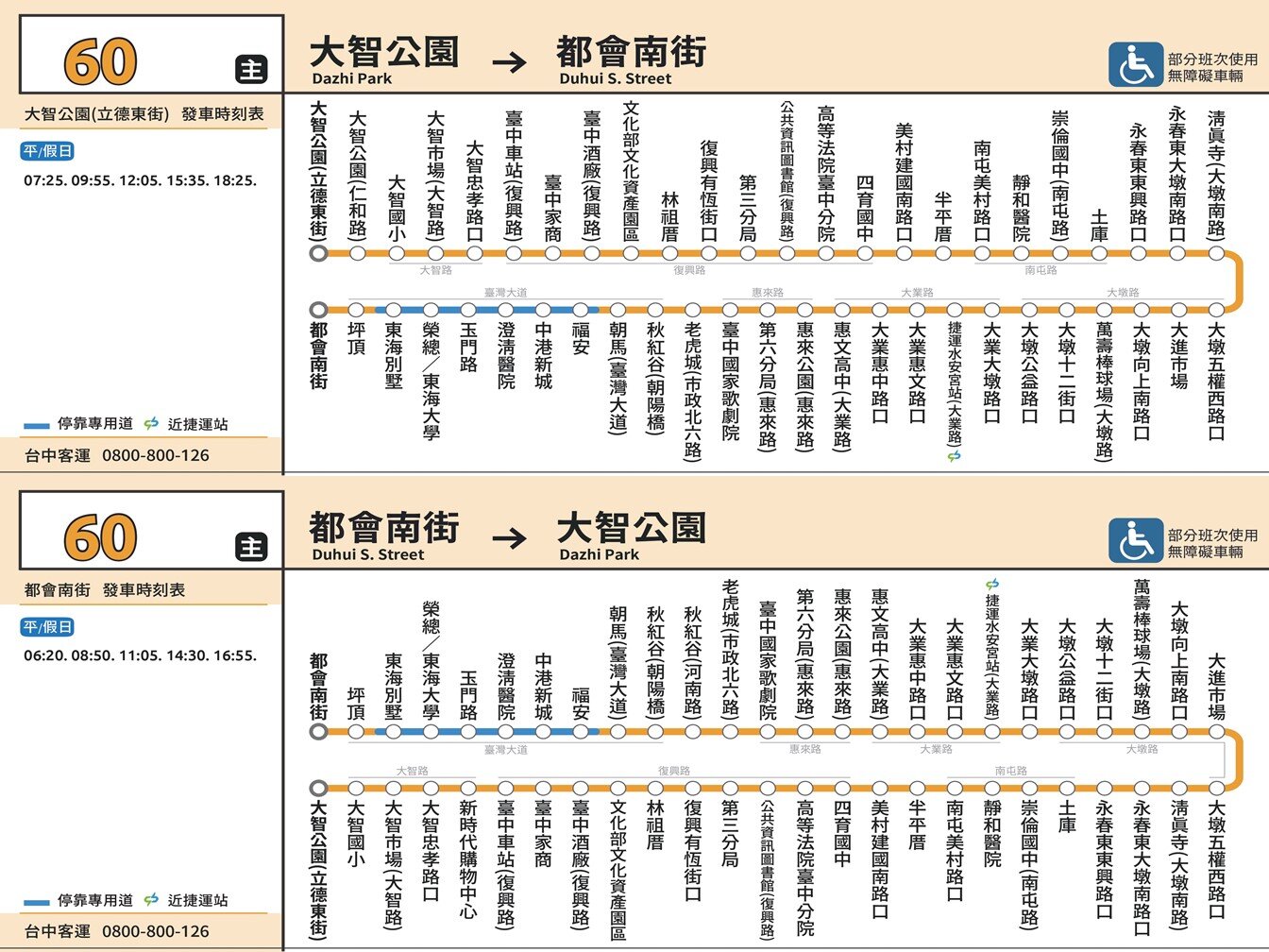 60公車路線圖-台中公車