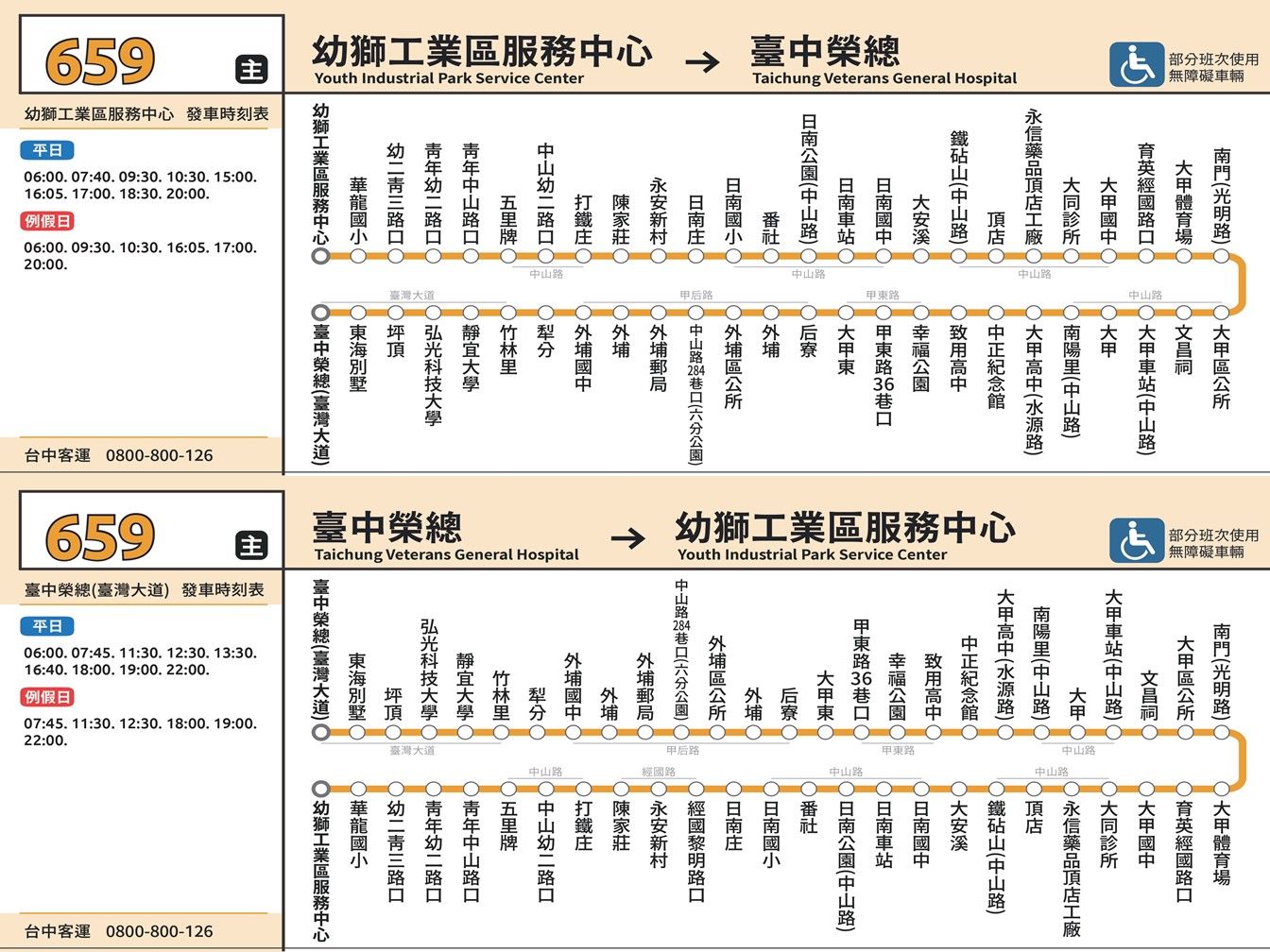 659公車路線圖-台中公車