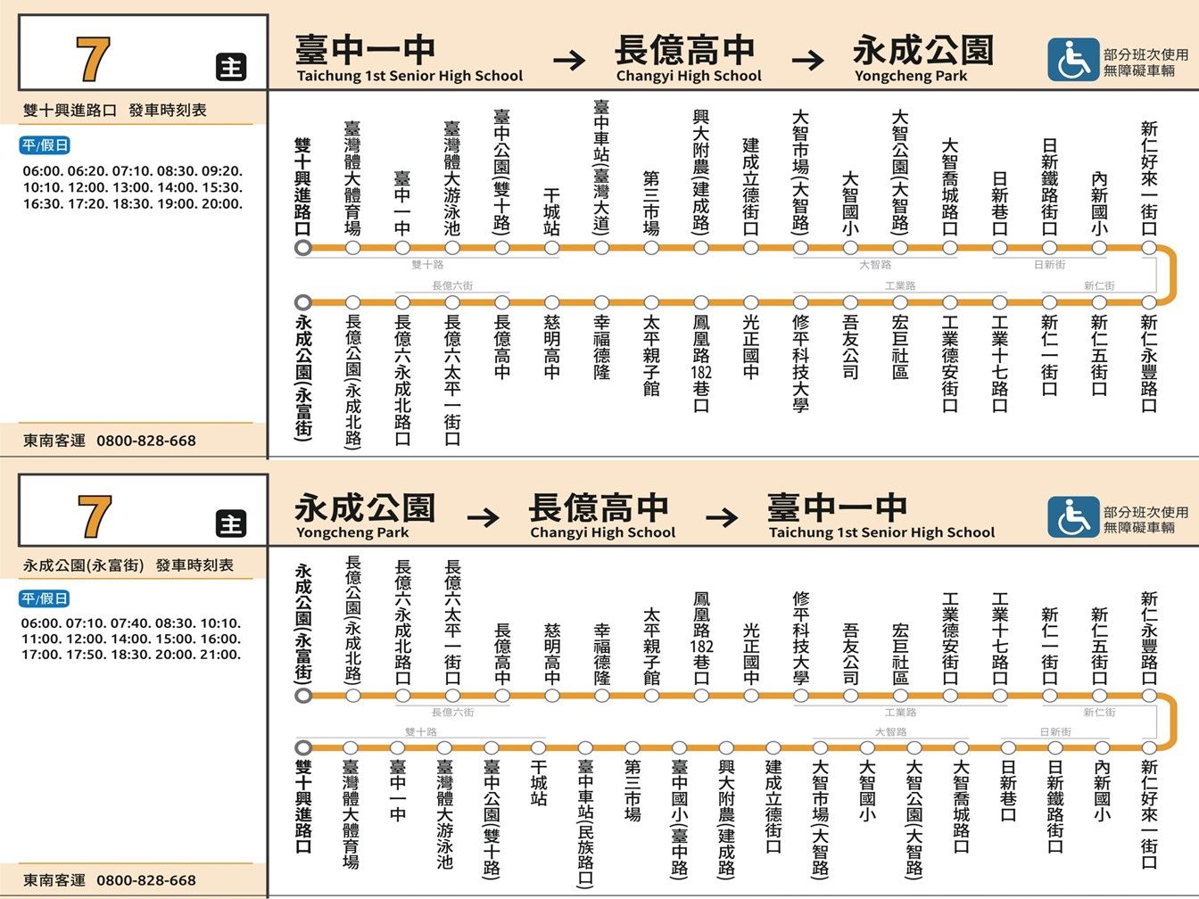 7公車路線圖-台中公車