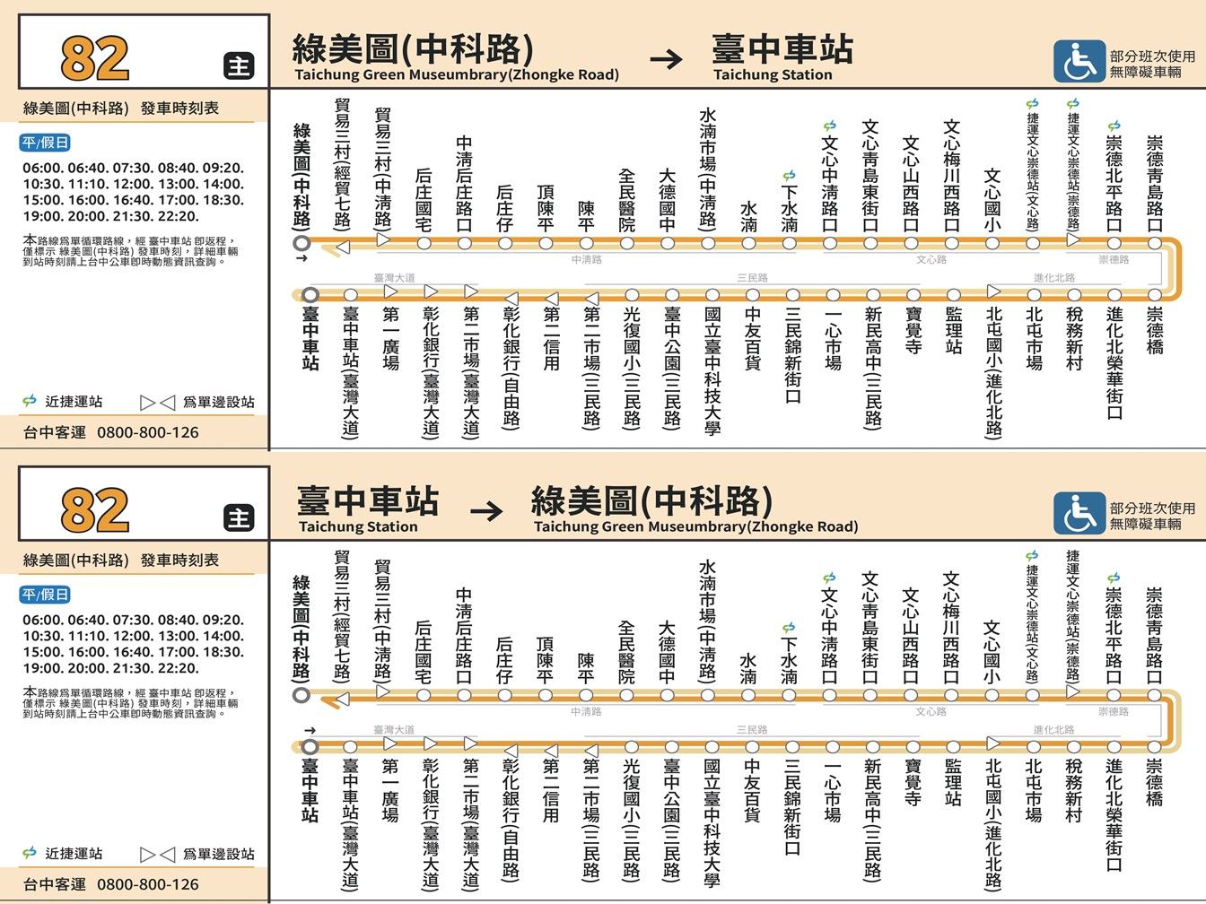 82Bus Route Map-台中 Bus