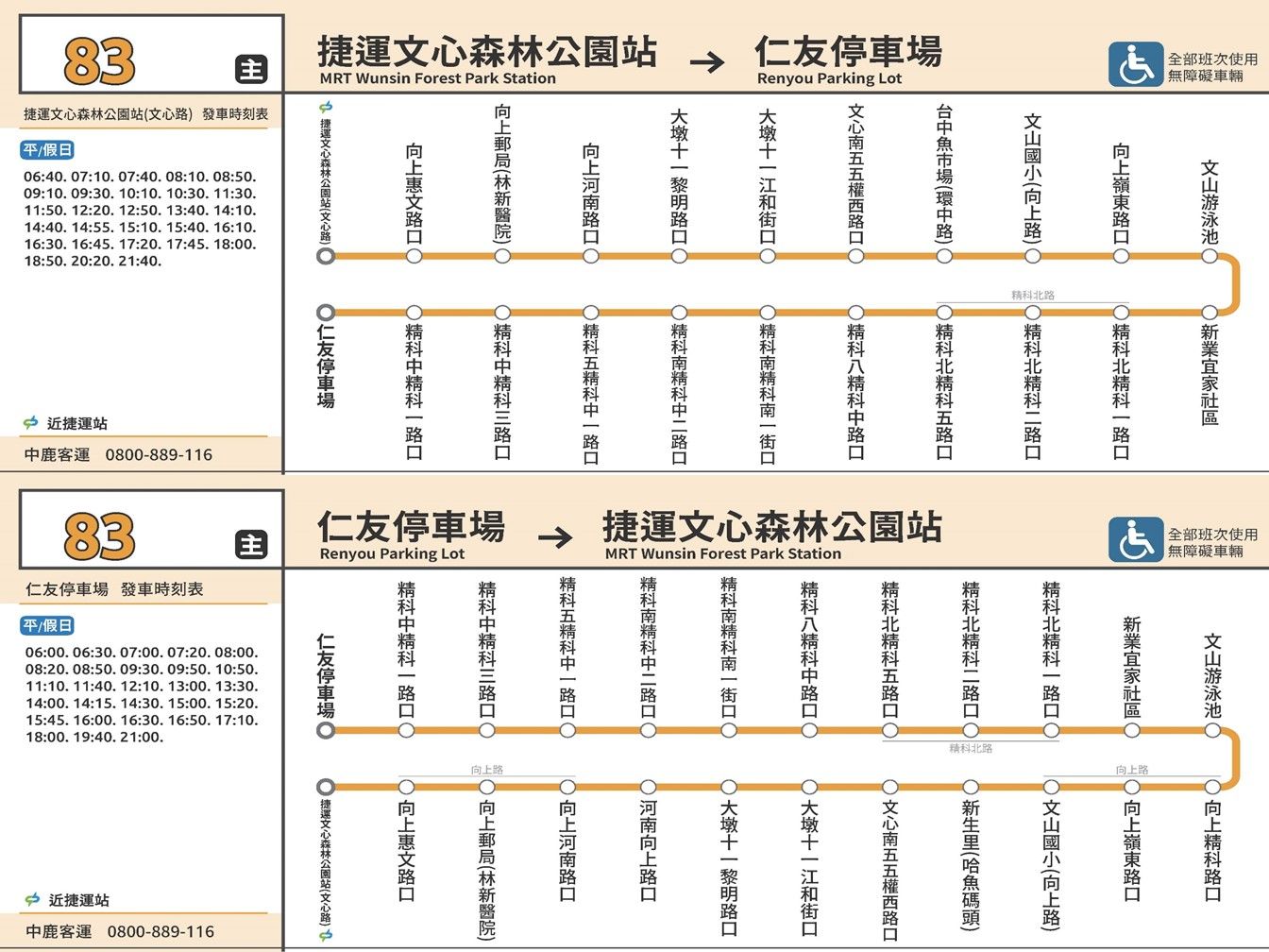 83公車路線圖-台中公車