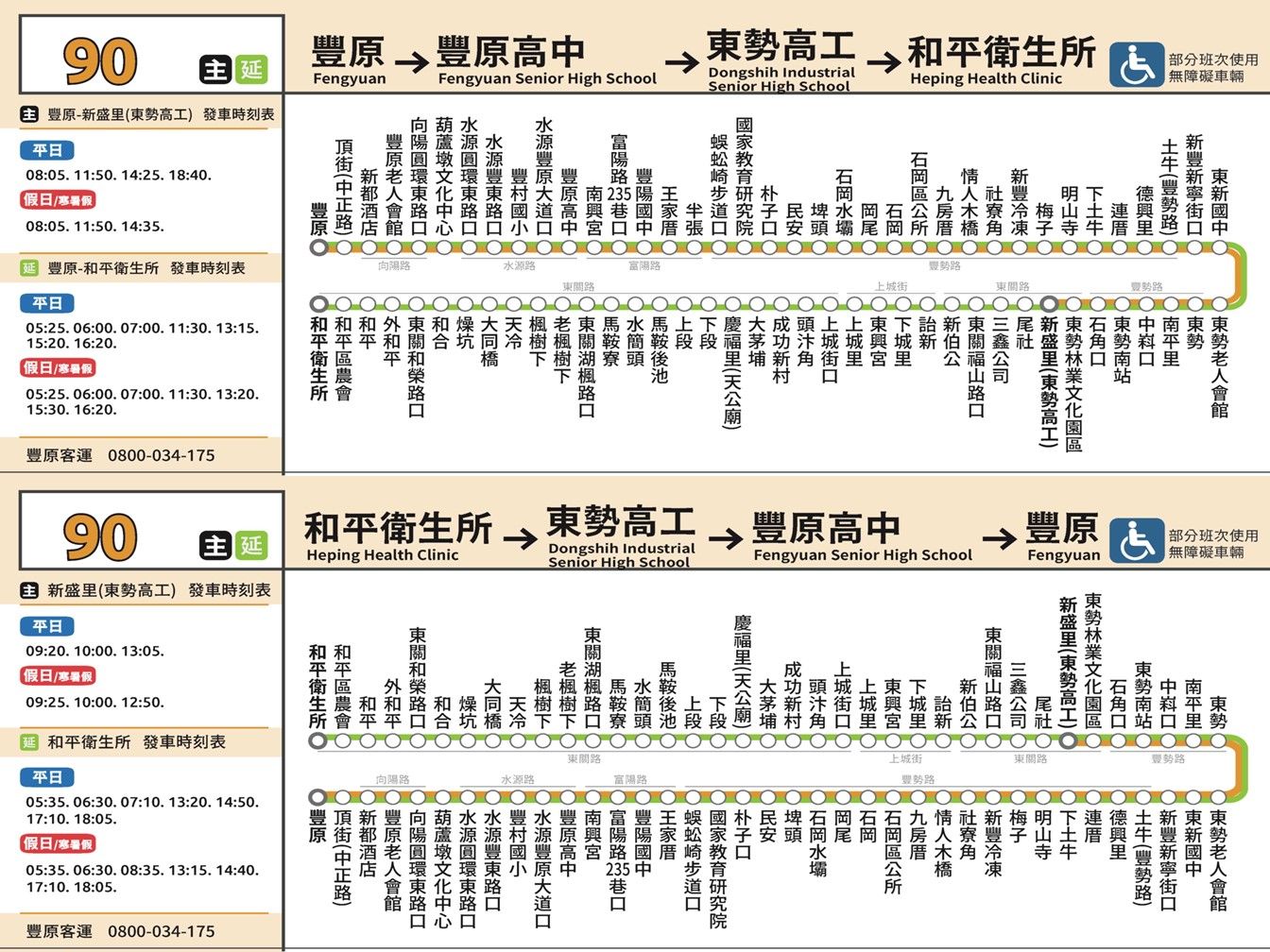 90公車路線圖-台中公車