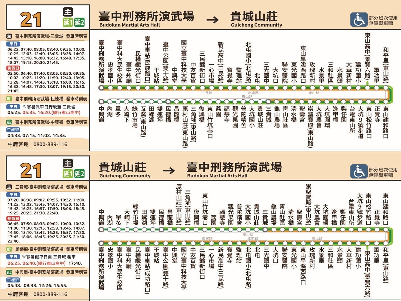 21延2公車路線圖-台中公車