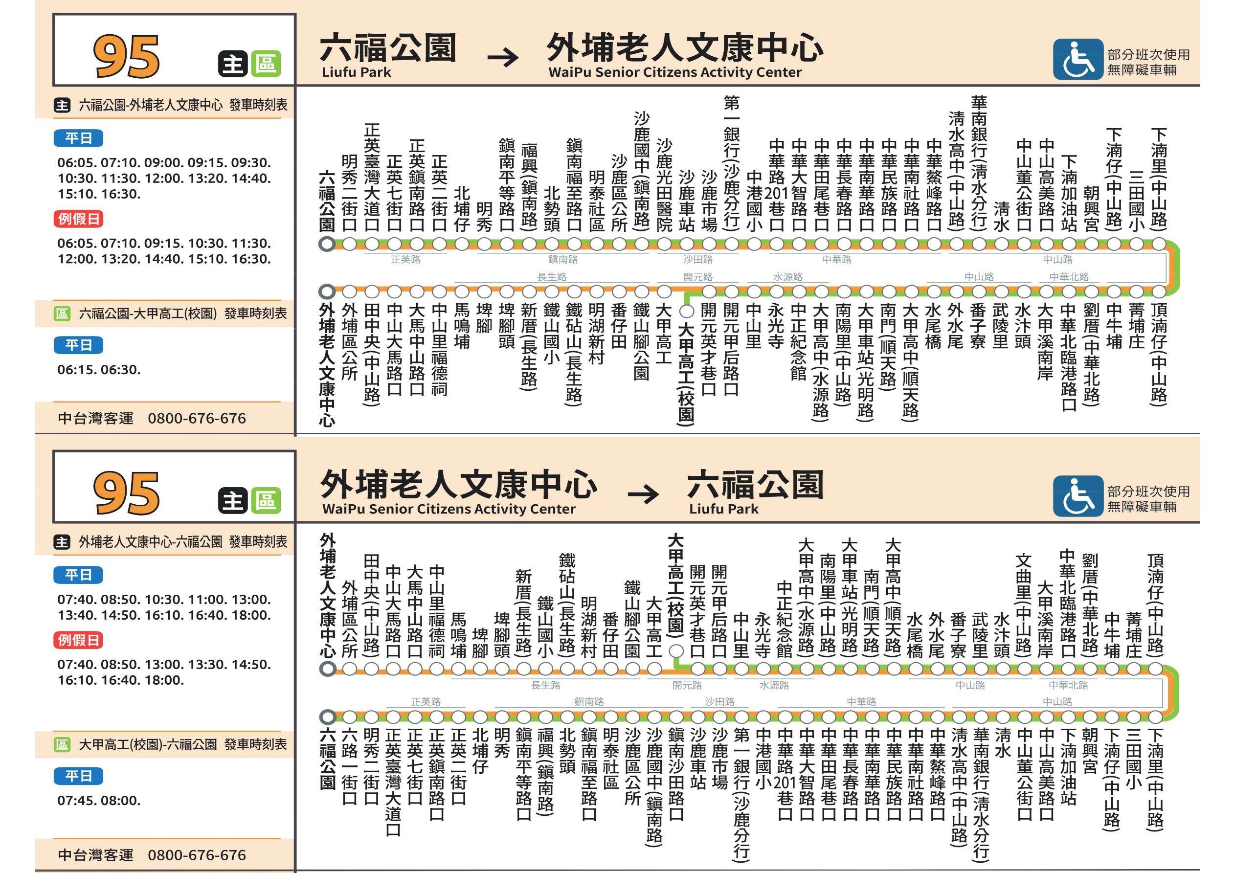 95公車路線圖-台中公車